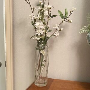 Vintage Tall Clear Glass Vase or Jar